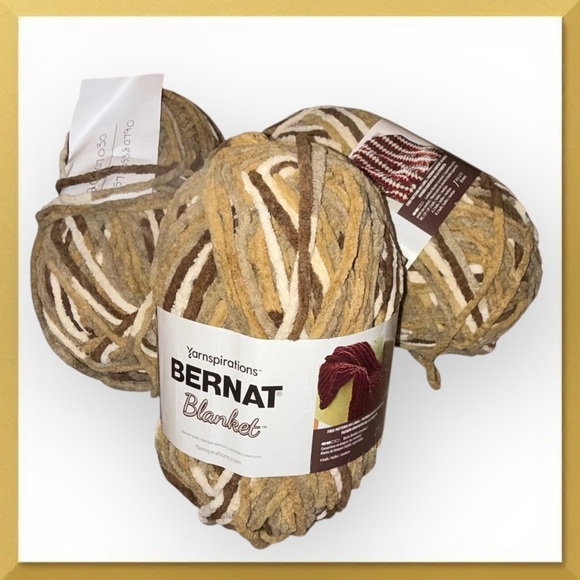 BERNAT Blanket Yarn in Sonoma (Brown and Tan Multiway) - 3 Skeins - Picture 1 of 9